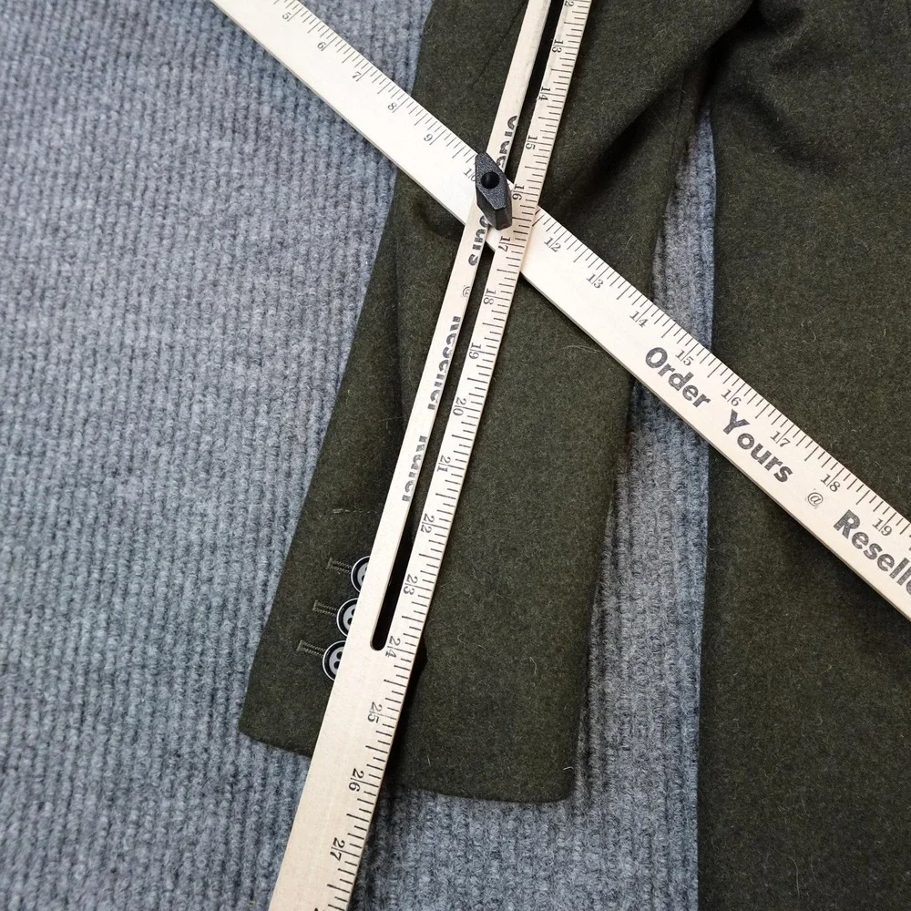 Banana Republic Mens Pea Coat Medium Green Wool Cashmere Double Breasted Quilted